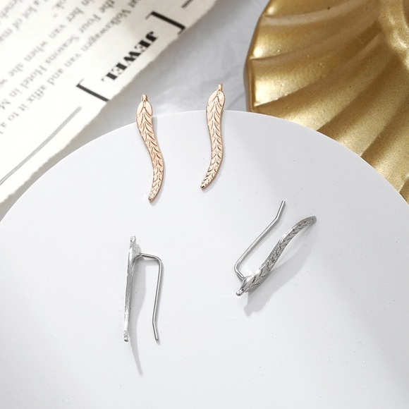 Leaf Climber Earrings - Picture 2 of 4